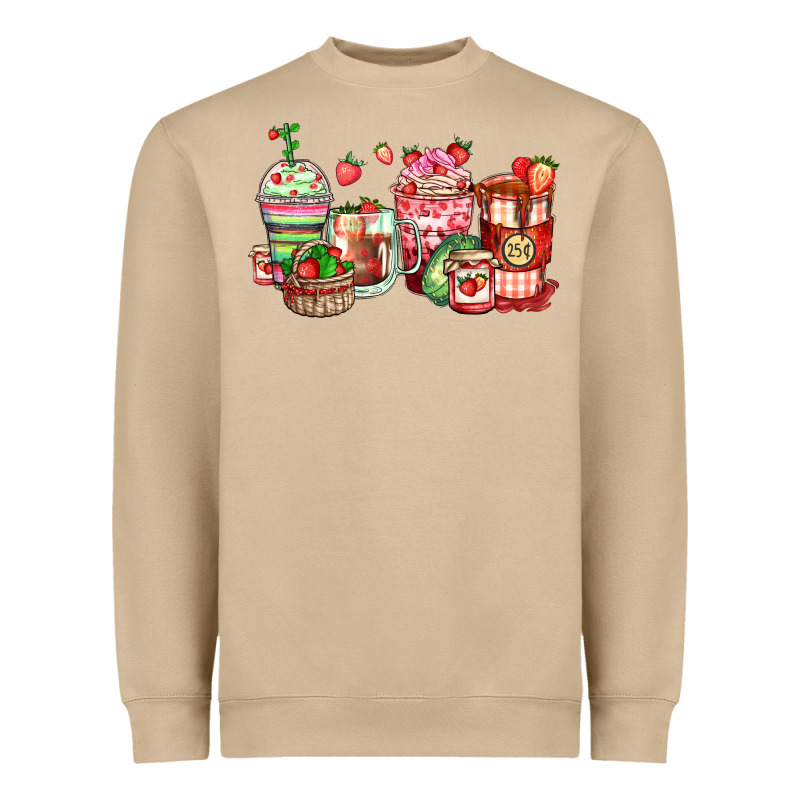 Strawberry Farm Fresh Coffee Cups Heavyweight Sweatshirt by Zillion Design Studio | Teevron