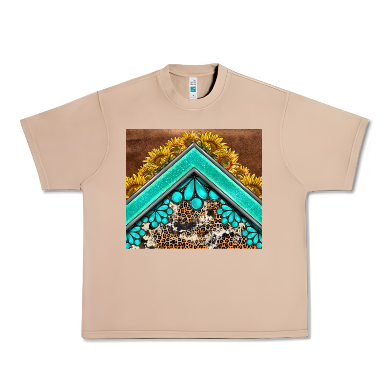 Western  Sunflower Turquise Gemstone  Tumbler Urban Heavy Tee by BarkalooDesign | Teevron