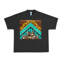 Pigment Black western  sunflower turquise gemstone  tumbler Urban Heavy Tee - BarkalooDesign