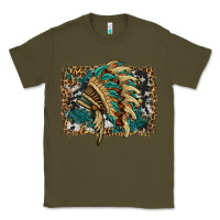 Army Green indian headdress with background Classic Tee - HRA Design Shop