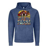 Vintage Denim life is better on the farm with barn Vintage Hoodie - texasbilliewilder