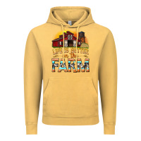 Vintage Mustard life is better on the farm with barn Vintage Hoodie - texasbilliewilder