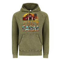 Vintage Olive life is better on the farm with barn Vintage Hoodie - texasbilliewilder