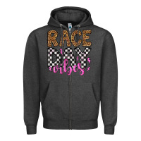 Charcoal Heather race day vibes Zipper Hoodie - Artiststas