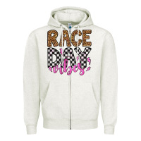 Oatmeal Heather race day vibes Zipper Hoodie - Artiststas