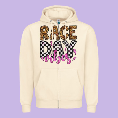 Race Day Vibes Zipper Hoodie Designed By Artiststas