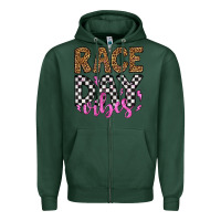 Sports Green race day vibes Zipper Hoodie - Artiststas