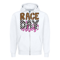 White race day vibes Zipper Hoodie - Artiststas