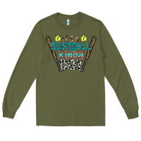 Army Green softball Long Sleeve Tee - CowhideDigitalArt
