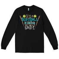 Black softball Long Sleeve Tee - CowhideDigitalArt