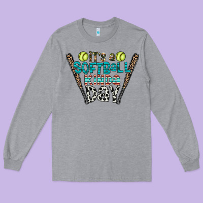 Softball Long Sleeve Tee Designed By Cowhidedigitalart