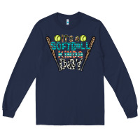 Navy softball Long Sleeve Tee - CowhideDigitalArt