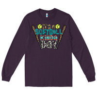 Plum softball Long Sleeve Tee - CowhideDigitalArt
