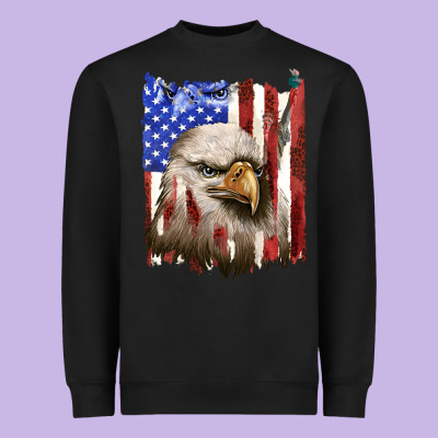 Heavyweight Sweatshirt usa flag with eagle head