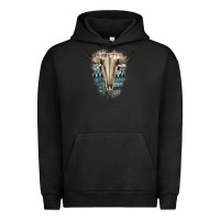Pigment Black Western Aztec Bull Skull Urban Hoodie - Bettercallsaul