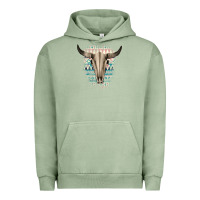 Pigment Oil Green Western Aztec Bull Skull Urban Hoodie - Bettercallsaul