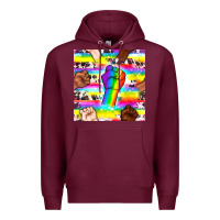 Burgundy Pride lgbtq hands with cowhide seamless pattern Premium Hoodie - BundleAndBundleShop