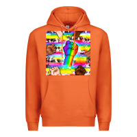 Carrot Pride lgbtq hands with cowhide seamless pattern Premium Hoodie - BundleAndBundleShop