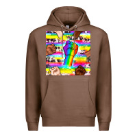 Chestnut Pride lgbtq hands with cowhide seamless pattern Premium Hoodie - BundleAndBundleShop