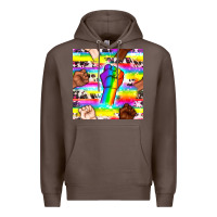 Coffee Pride lgbtq hands with cowhide seamless pattern Premium Hoodie - BundleAndBundleShop