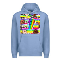 Colony Blue Pride lgbtq hands with cowhide seamless pattern Premium Hoodie - BundleAndBundleShop
