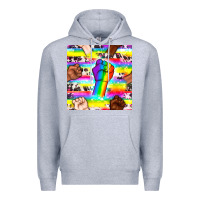 Heather Grey Pride lgbtq hands with cowhide seamless pattern Premium Hoodie - BundleAndBundleShop