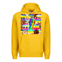 Lemon Pride lgbtq hands with cowhide seamless pattern Premium Hoodie - BundleAndBundleShop