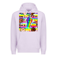 Lilac Pride lgbtq hands with cowhide seamless pattern Premium Hoodie - BundleAndBundleShop