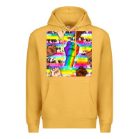 Mustard Pride lgbtq hands with cowhide seamless pattern Premium Hoodie - BundleAndBundleShop