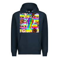 Navy Pride lgbtq hands with cowhide seamless pattern Premium Hoodie - BundleAndBundleShop
