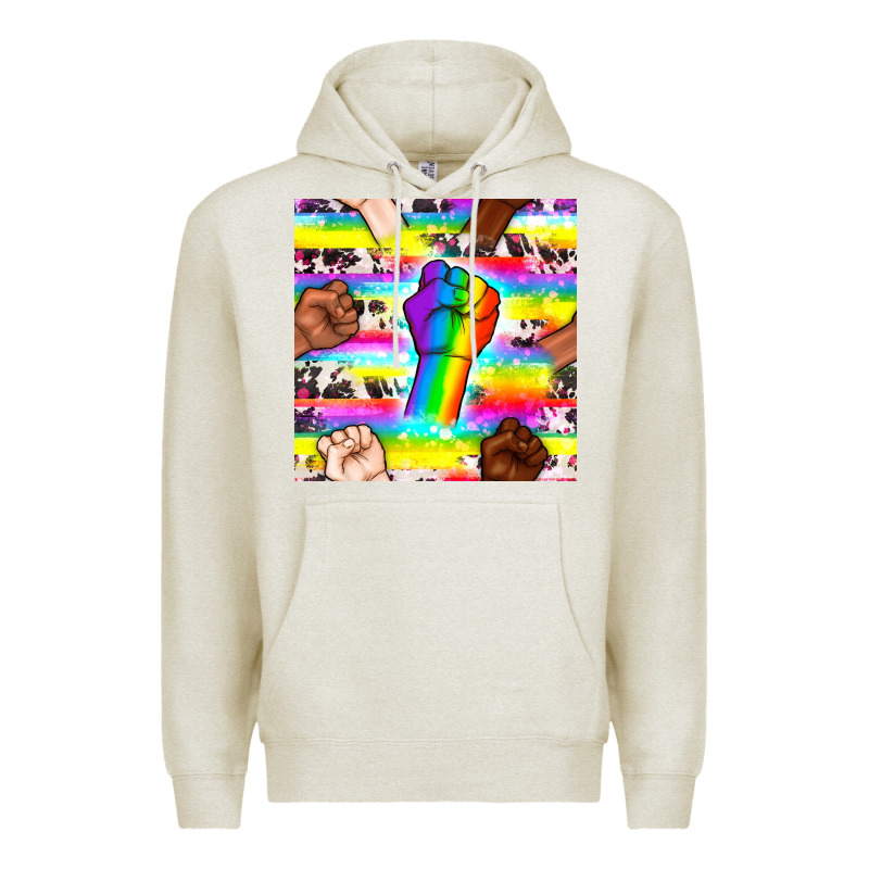 Pride Lgbtq Hands With Cowhide Seamless Pattern Premium Hoodie by BundleAndBundleShop | Teevron
