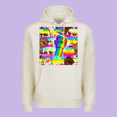 Pride Lgbtq Hands With Cowhide Seamless Pattern Premium Hoodie Designed By Bundleandbundleshop