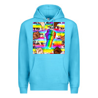 Ocean Blue Pride lgbtq hands with cowhide seamless pattern Premium Hoodie - BundleAndBundleShop