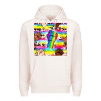 Pale Pink Pride lgbtq hands with cowhide seamless pattern Premium Hoodie - BundleAndBundleShop