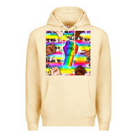 Pina Colada Pride lgbtq hands with cowhide seamless pattern Premium Hoodie - BundleAndBundleShop