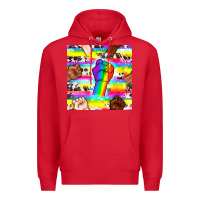 Red Pride lgbtq hands with cowhide seamless pattern Premium Hoodie - BundleAndBundleShop