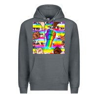 Rock Pride lgbtq hands with cowhide seamless pattern Premium Hoodie - BundleAndBundleShop