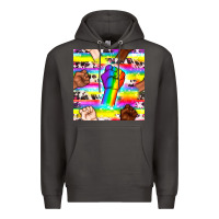 Smoke Pride lgbtq hands with cowhide seamless pattern Premium Hoodie - BundleAndBundleShop