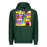 Sports Green Pride lgbtq hands with cowhide seamless pattern Premium Hoodie - BundleAndBundleShop