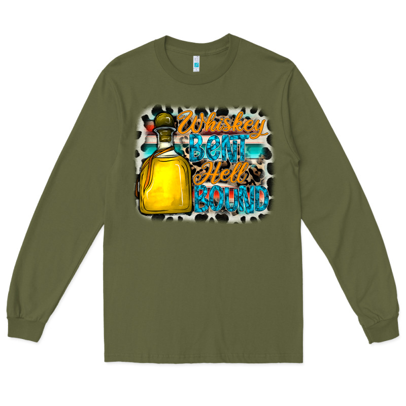 Whiskey Bent Hell Bound Long Sleeve Tee by CowhideDigitalArt | Teevron