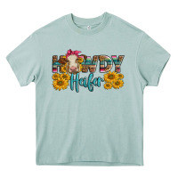 Arona Western Howdy Heifer With Charolais Cow Heavy Core Tee - LillyAllenDesigns