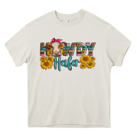 Cream Western Howdy Heifer With Charolais Cow Heavy Core Tee - LillyAllenDesigns