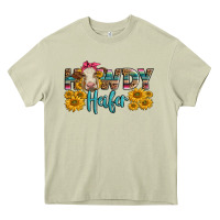 Mossy Western Howdy Heifer With Charolais Cow Heavy Core Tee - LillyAllenDesigns