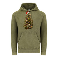 Vintage Olive Skeleton merry christmas tree Vintage Hoodie - RanaPortraitStore
