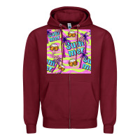Burgundy hello summer and beer seamless pattern Zipper Hoodie - BundleAndBundleShop