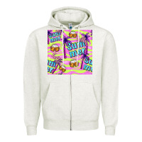 Oatmeal Heather hello summer and beer seamless pattern Zipper Hoodie - BundleAndBundleShop