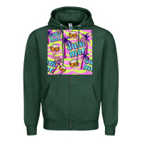 Sports Green hello summer and beer seamless pattern Zipper Hoodie - BundleAndBundleShop