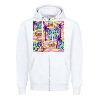 White hello summer and beer seamless pattern Zipper Hoodie - BundleAndBundleShop