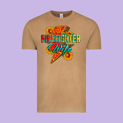 Firefighter Wife With Lightning Bolt Vintage Tee Designed By Zillion Design Studio