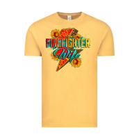 Vintage Mustard firefighter wife with lightning bolt Vintage Tee - Zillion Design Studio